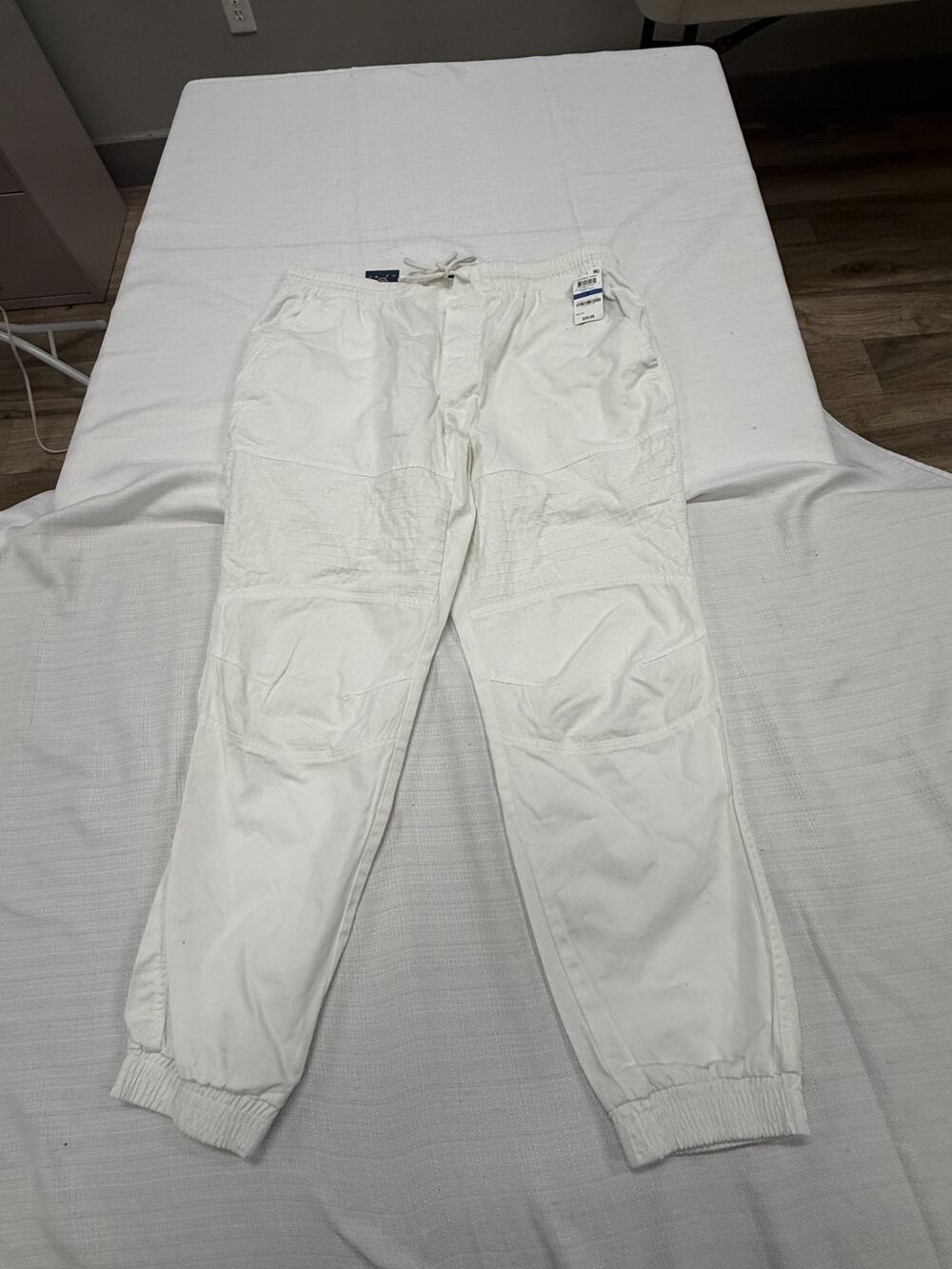 American Rag Mens XL White Jogger Pants Elastic Waist Drawstring NWT